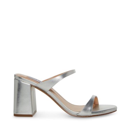 Silver Steve Madden Bridgette Women's Heels Sandals | WHBEJ4756