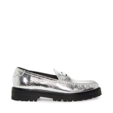 Silver Steve Madden Madelyn Women's Loafers | TZGXI6243