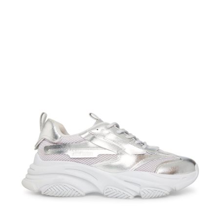 Silver Steve Madden Possess Men's Sneakers | CHXZY9764