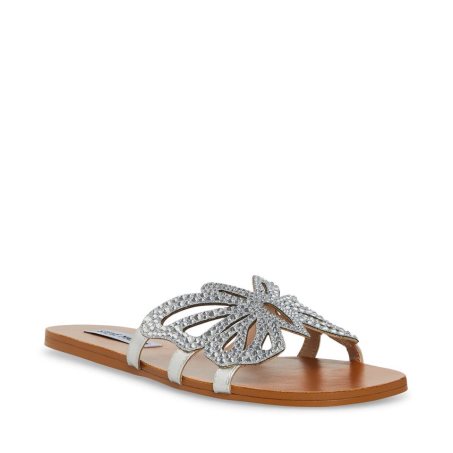 Silver Steve Madden Savannah Women's Slides | KBXZY8436