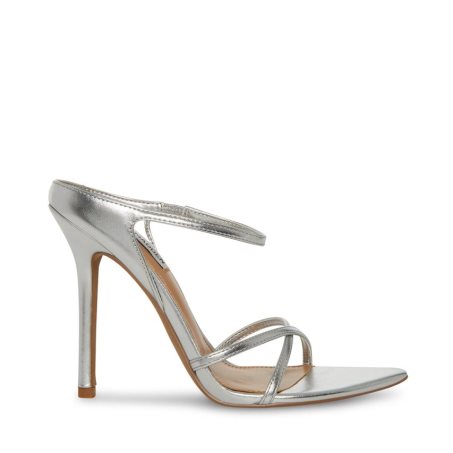 Silver Steve Madden Stunner Women's Heels Sandals | FZJGC5972