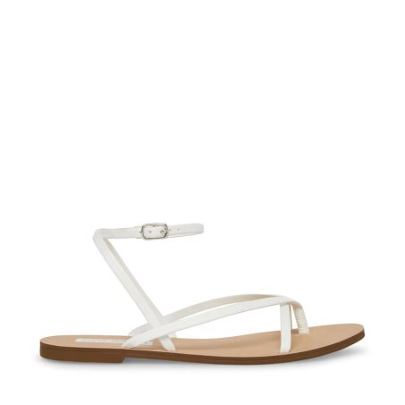 White Steve Madden Amuse Women's Flat Sandals | RCSDP2608