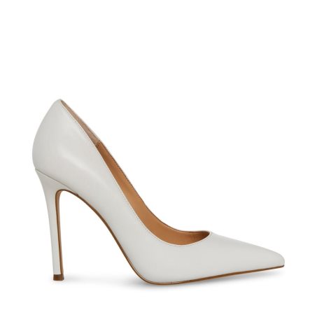 White Steve Madden Evelyn Leather Women's Heels | ERHC127105