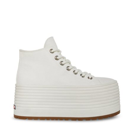 White Steve Madden Giant Women's Platform Shoes | SACOP7296