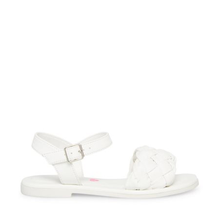 White Steve Madden Jkarina Kids' Flat Sandals | NBOPV3950