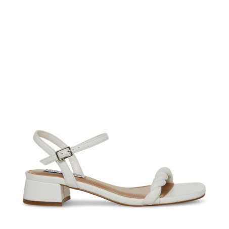 White Steve Madden Magnetic Women's Heels Sandals | MKOSC1507