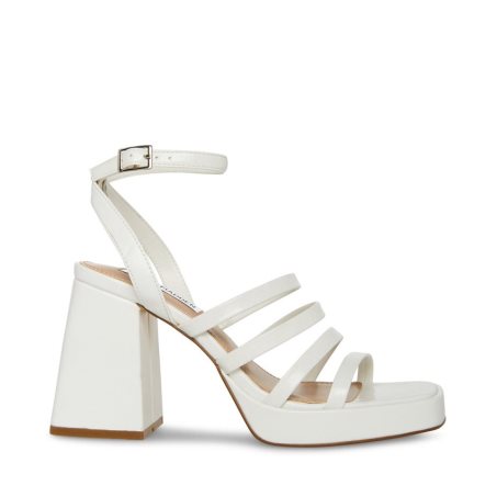 White Steve Madden Marilyn Women's Heels Sandals | UVNKH7921