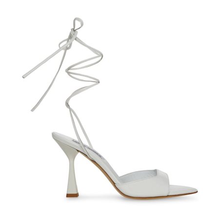 White Steve Madden Melina Patent Women's Heels Sandals | CBMPW3471