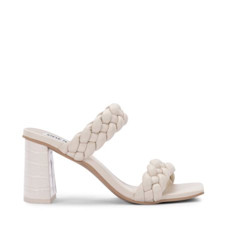 White Steve Madden Paxton Women's Heels Sandals | WAZDC7534