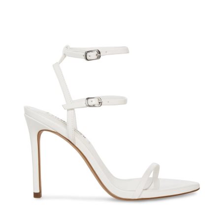 White Steve Madden Theresa Patent Women's Heels Sandals | ARIBX5360